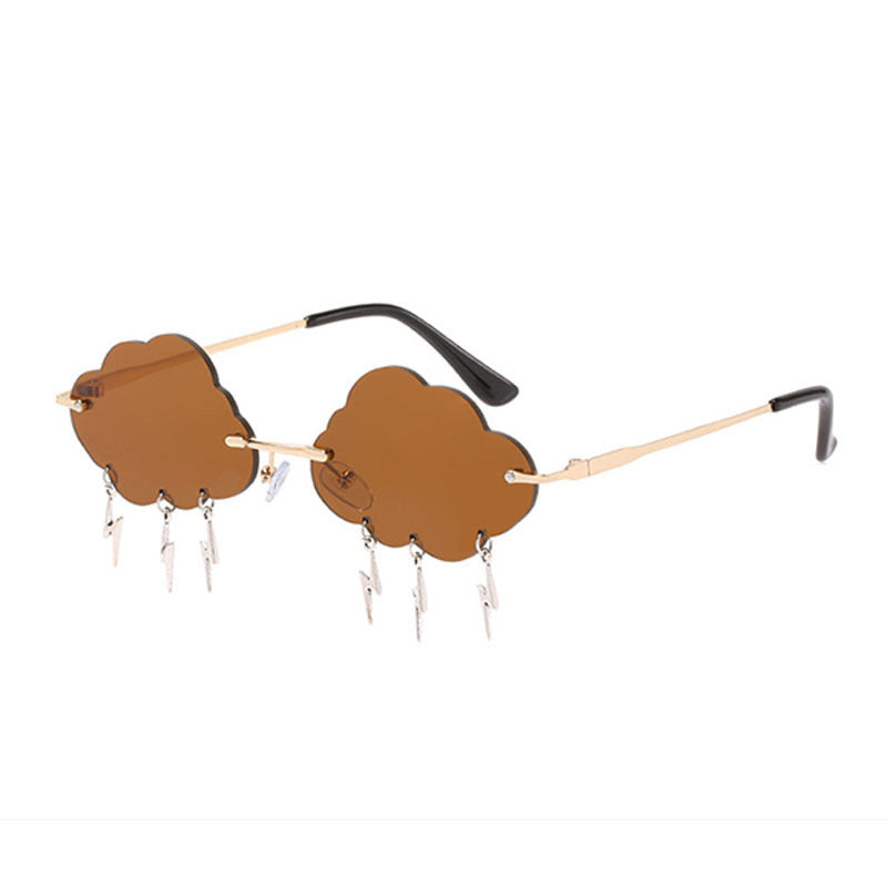 Wholesale PC Frameless Cloud Lightning Irregular Sunglasses
